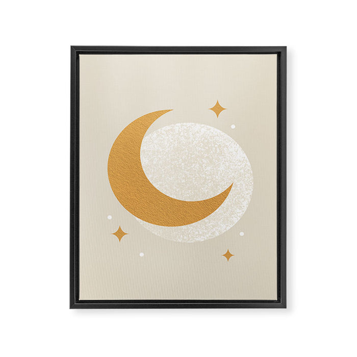 Moon Sparkle - Celestial Framed Canvas Print Gallery Image 1