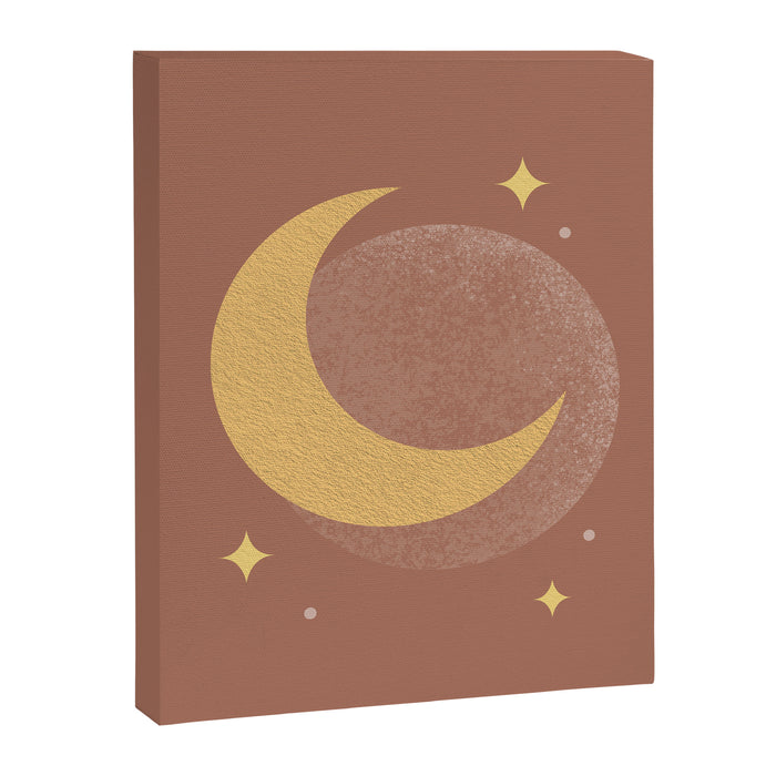 Moon Sparkle Gold - Celestial Canvas Print Gallery Image 1