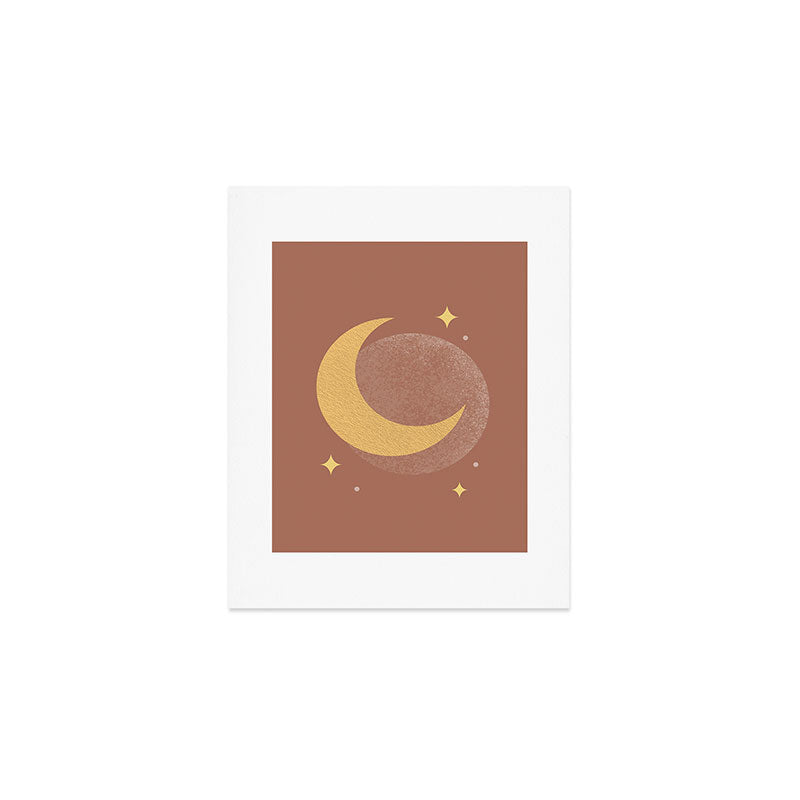 Moon Sparkle Gold - Celestial Art Print Gallery Image 1