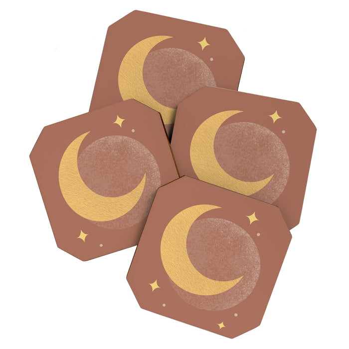 Moon Sparkle Gold - Celestial Coaster Gallery Image 1