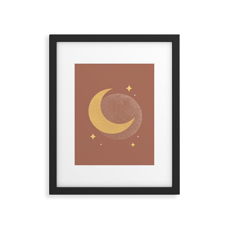 Moon Sparkle Gold - Celestial Framed Art Print Gallery Image 6
