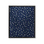 Moon Stars Pattern - Dark Blue Framed Canvas Print Gallery Image 6