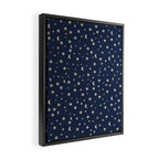 Moon Stars Pattern - Dark Blue Framed Canvas Print Gallery Image 2