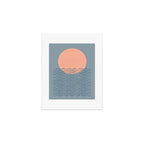 Ocean Wave Sun Blue - Mid Century Modern Art Print Gallery Image 1