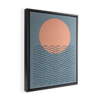 Ocean Wave Sun Blue - Mid Century Modern Framed Canvas Print Gallery Image 2