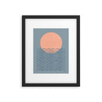 Ocean Wave Sun Blue - Mid Century Modern Framed Art Print Gallery Image 4