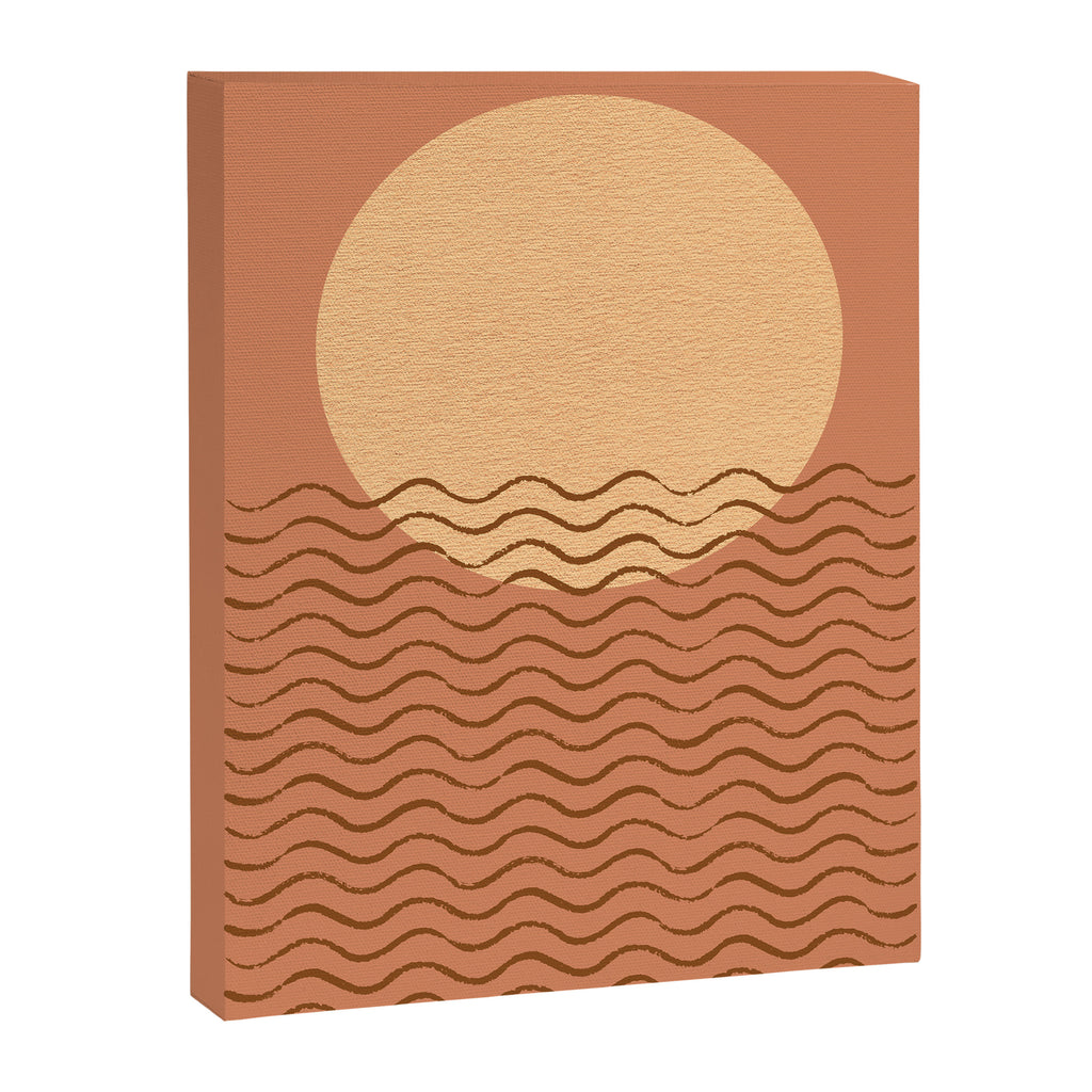 Ocean Wave Terracotta - Mid century modern Canvas Print Gallery Image 6