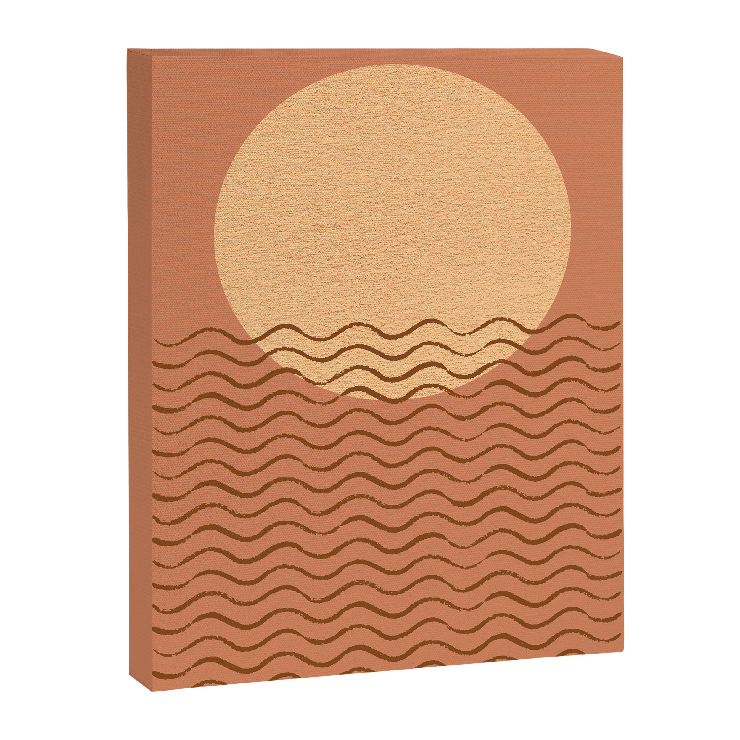 Ocean Wave Terracotta - Mid century modern Canvas Print Gallery Image 6