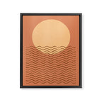 Ocean Wave Terracotta - Mid century modern Framed Canvas Print Gallery Image 6