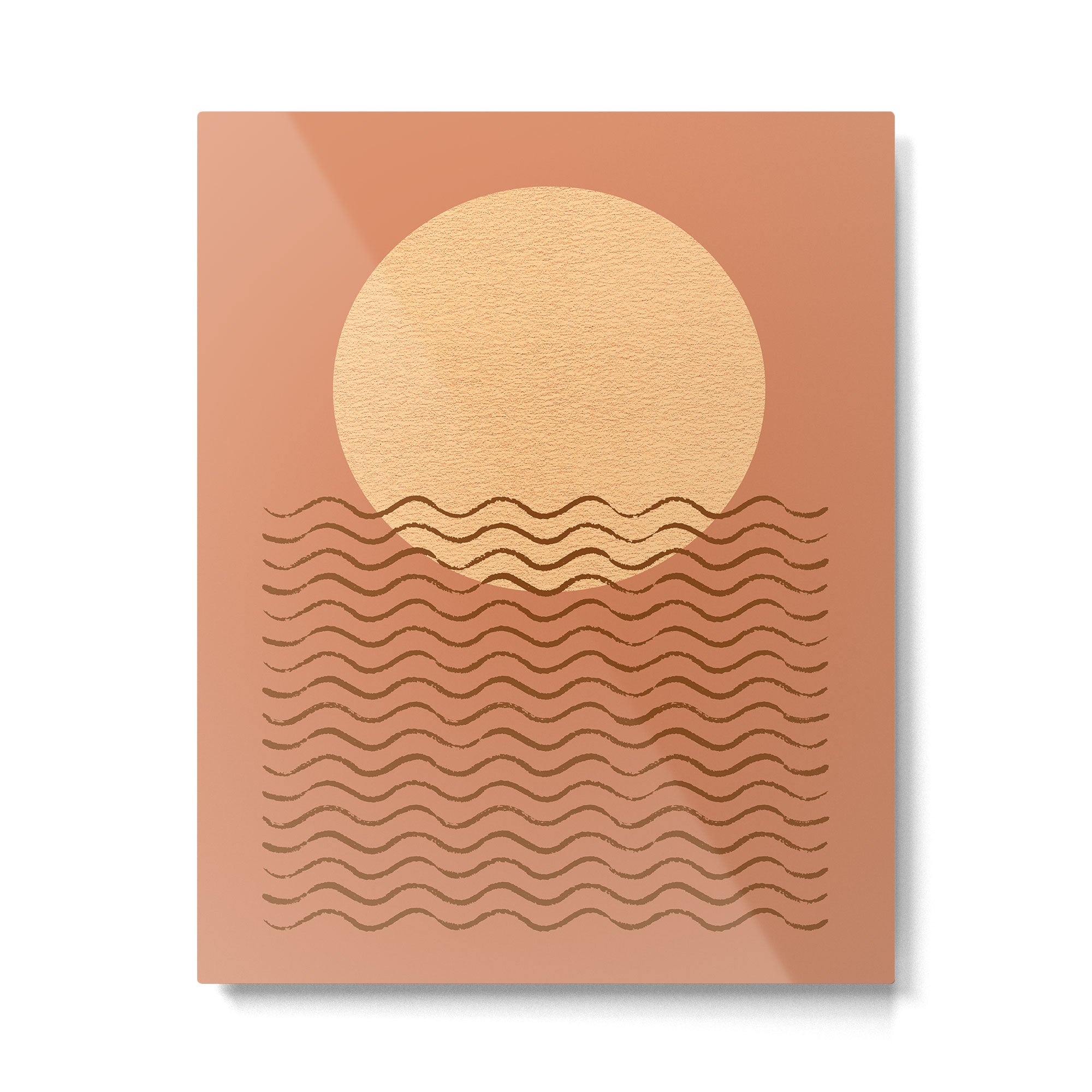 Ocean Wave Terracotta - Mid century modern Metal Print Gallery Image 4