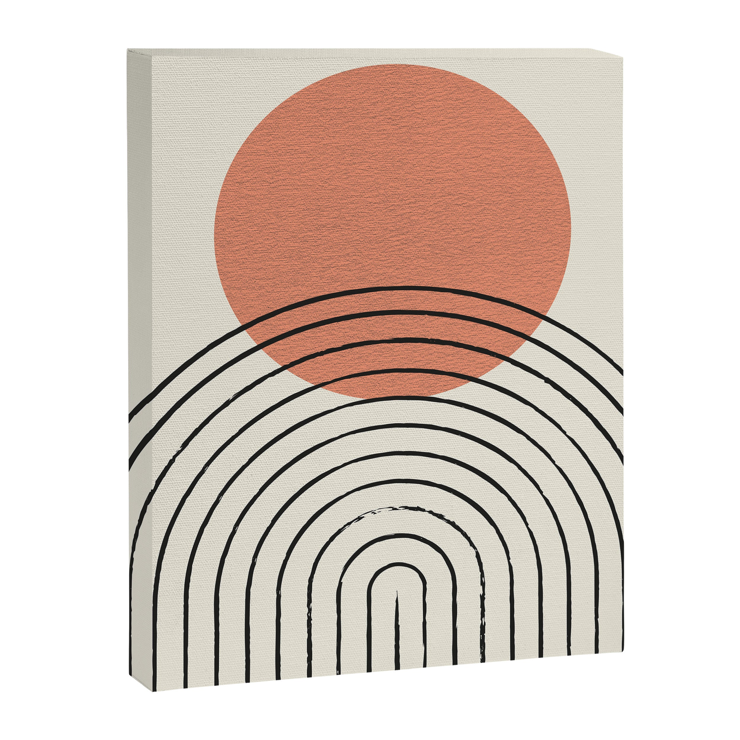 Orange Sun Mid-Century Full Canvas Print Gallery Image 6