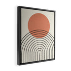 Orange Sun Mid-Century Full Framed Canvas Print Gallery Image 2