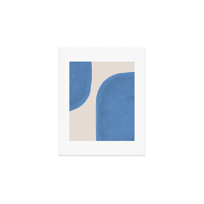 Painted Shapes - Blue Minimalist Art Print Gallery Image 1