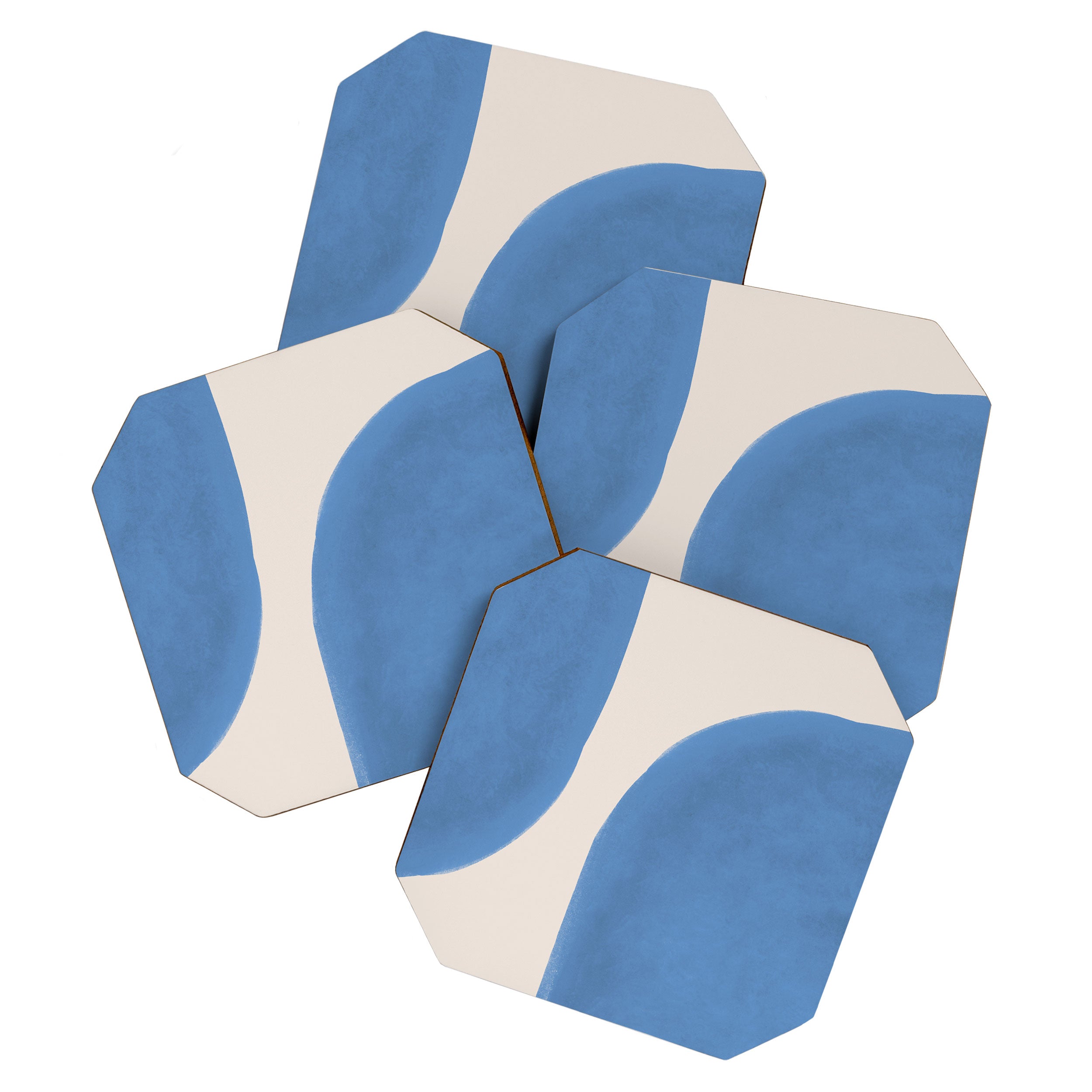 Painted Shapes - Blue Minimalist Coaster Gallery Image 1