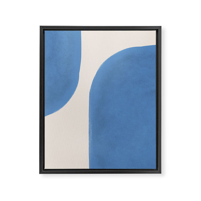 Painted Shapes - Blue Minimalist Framed Canvas Print Gallery Image 1
