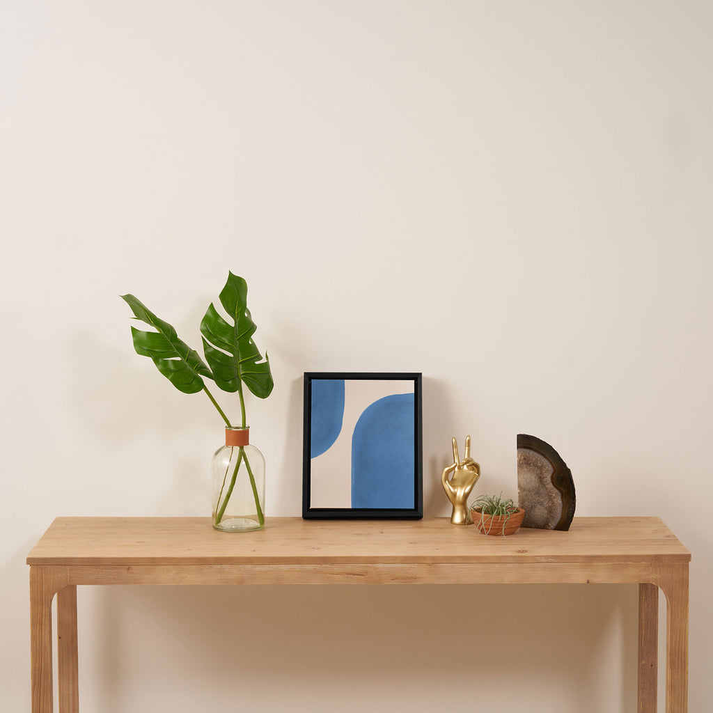 Painted Shapes - Blue Minimalist Framed Canvas Print Gallery Image 4