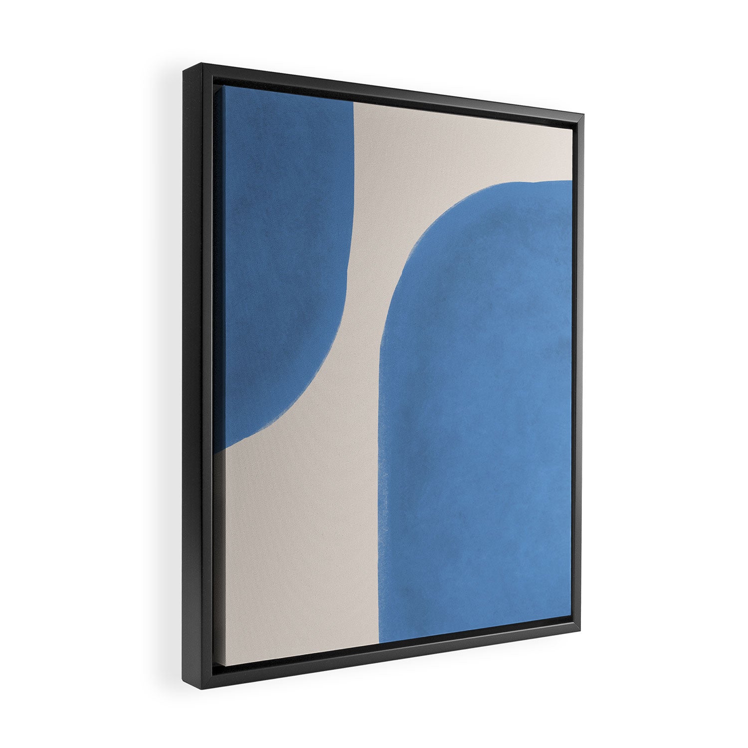 Painted Shapes - Blue Minimalist Framed Canvas Print Gallery Image 2