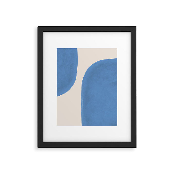 Painted Shapes - Blue Minimalist Framed Art Print Gallery Image 1