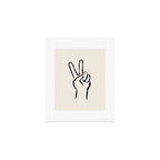 Peace Sign hand drawing black and white Art Print Gallery Image 1