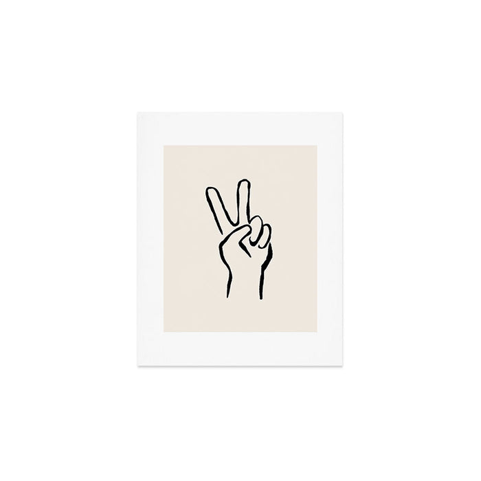 Peace Sign hand drawing black and white Art Print Gallery Image 1