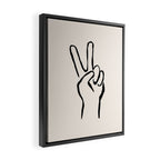 Peace Sign hand drawing black and white Framed Canvas Print Gallery Image 2