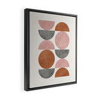 Pink brown retro scandinavian pattern Framed Canvas Print Gallery Image 2