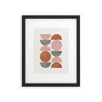 Pink brown retro scandinavian pattern Framed Art Print Gallery Image 5