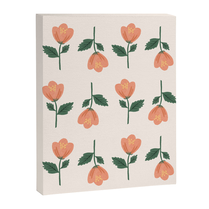 Pink Peony Pattern Canvas Print Gallery Image 1