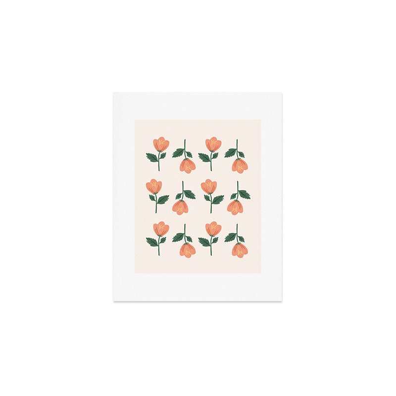 Pink Peony Pattern Art Print Gallery Image 1
