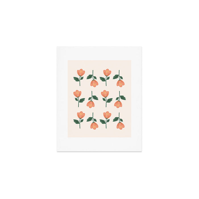 Pink Peony Pattern Art Print Gallery Image 1