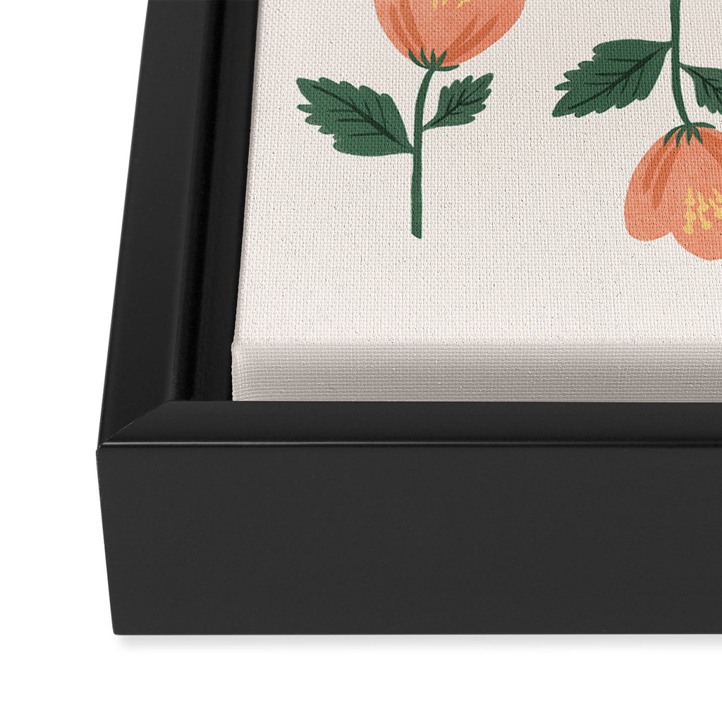 Pink Peony Pattern Framed Canvas Print Gallery Image 3