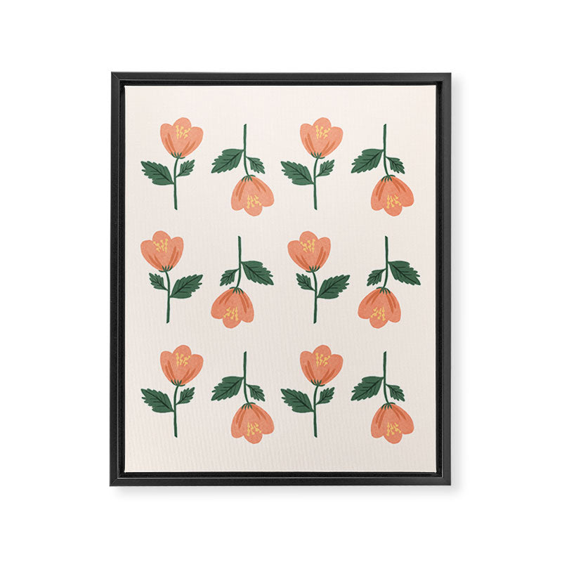Pink Peony Pattern Framed Canvas Print Gallery Image 6