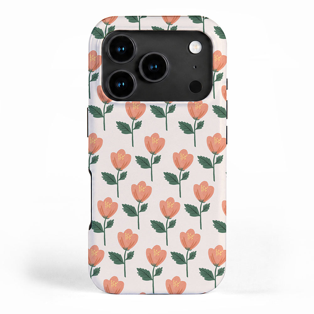 Pink Peony Pattern iPhone Case Gallery Image 1