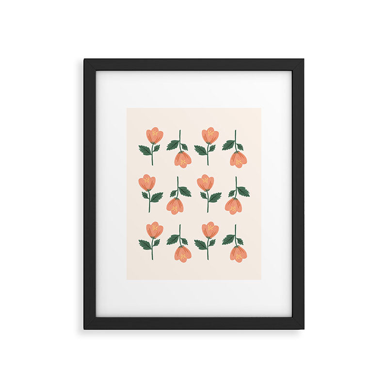 Pink Peony Pattern Framed Art Print Gallery Image 5