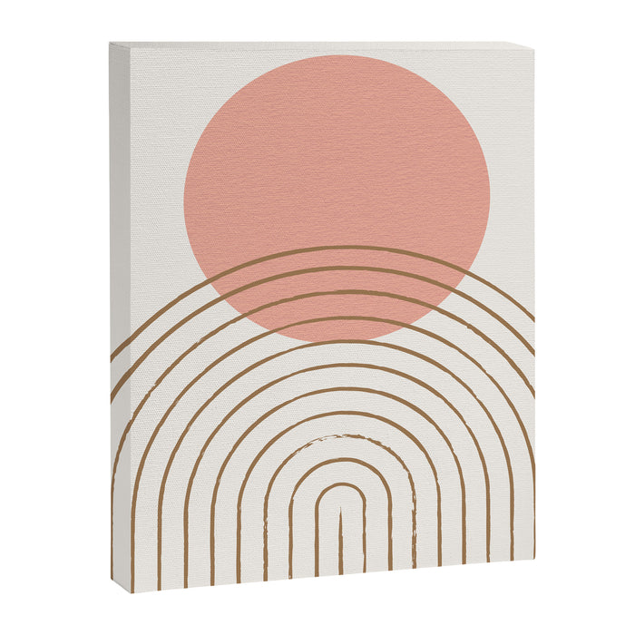 Pink Sun Mid-Century Full Canvas Print Gallery Image 1
