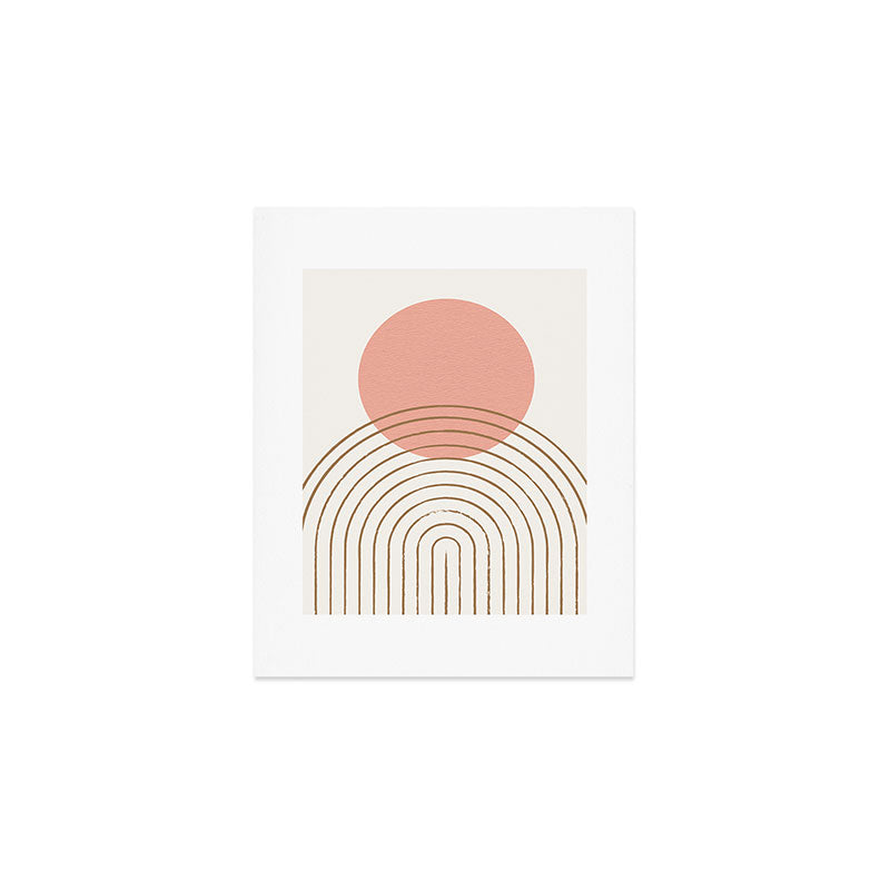 Pink Sun Mid-Century Full Art Print Gallery Image 1