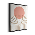 Pink Sun Mid-Century Full Framed Canvas Print Gallery Image 2