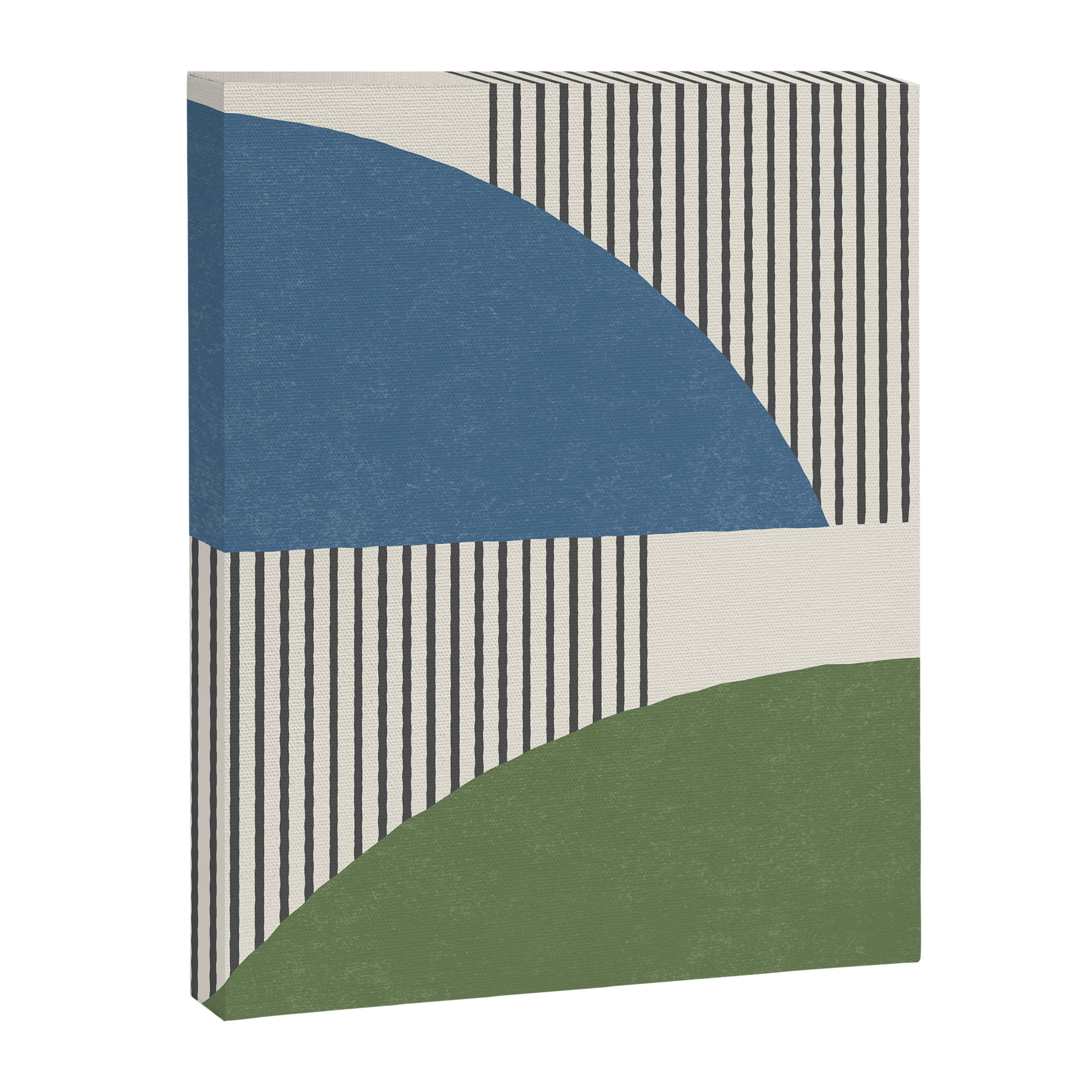 Quarter Circle Lines - Blue Green Canvas Print Gallery Image 6