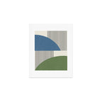 Quarter Circle Lines - Blue Green Art Print Gallery Image 1