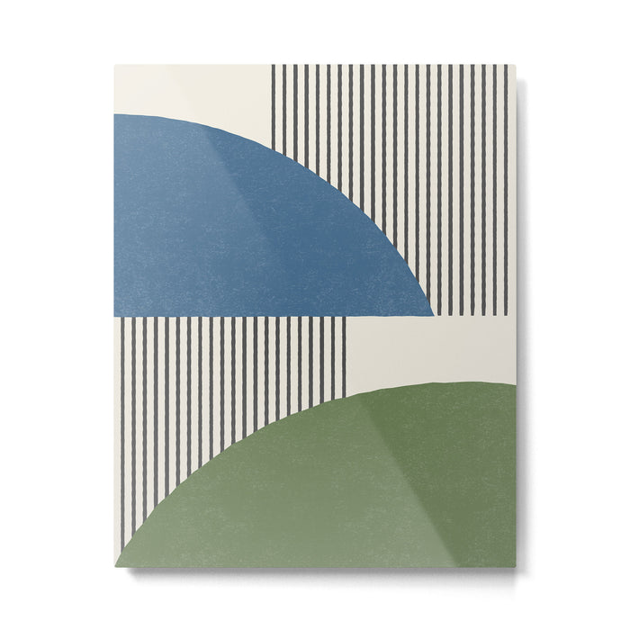 Quarter Circle Lines - Blue Green Metal Print Gallery Image 1
