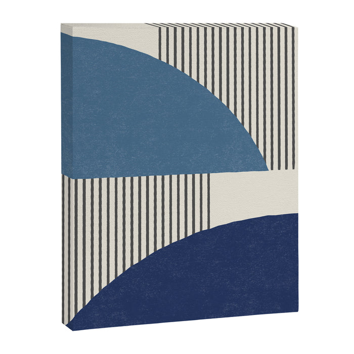 Quarter Circle Lines - Blue Navy  Canvas Print Gallery Image 1