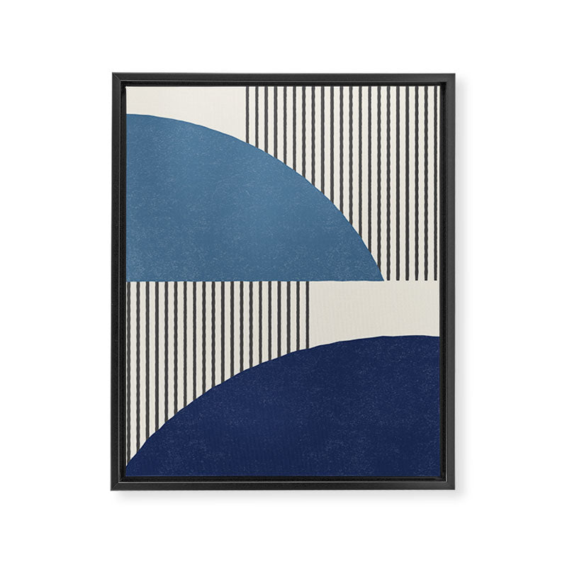 Quarter Circle Lines - Blue Navy  Framed Canvas Print Gallery Image 6