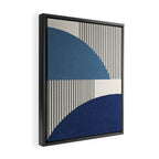 Quarter Circle Lines - Blue Navy  Framed Canvas Print Gallery Image 2