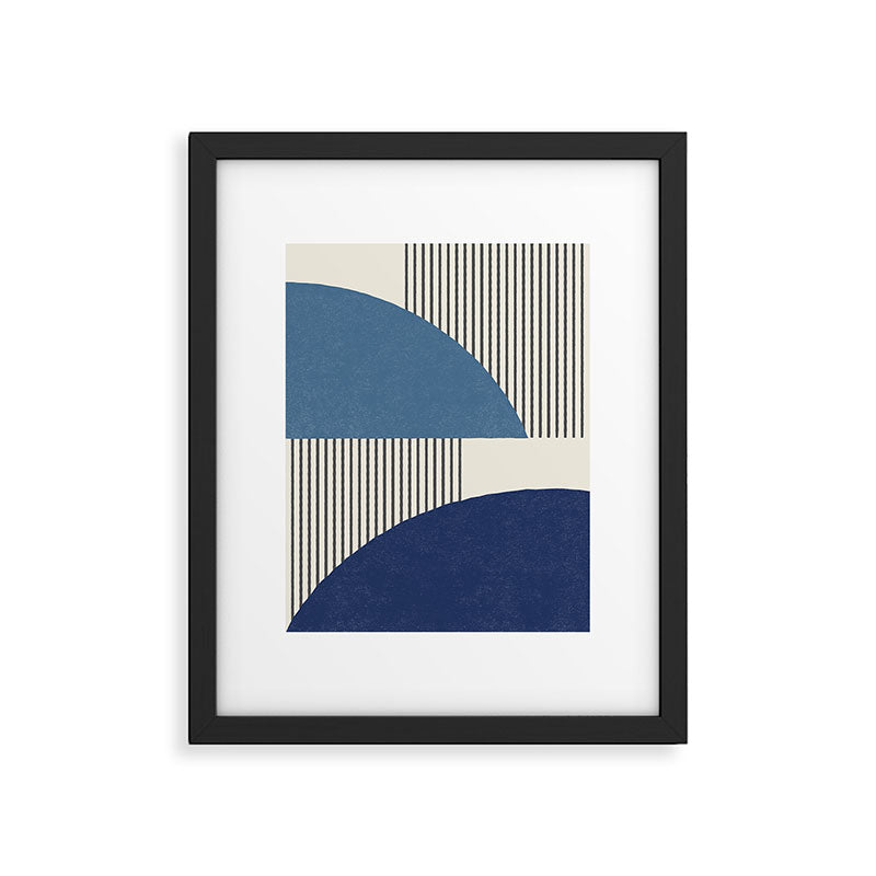 Quarter Circle Lines - Blue Navy  Framed Art Print Gallery Image 5