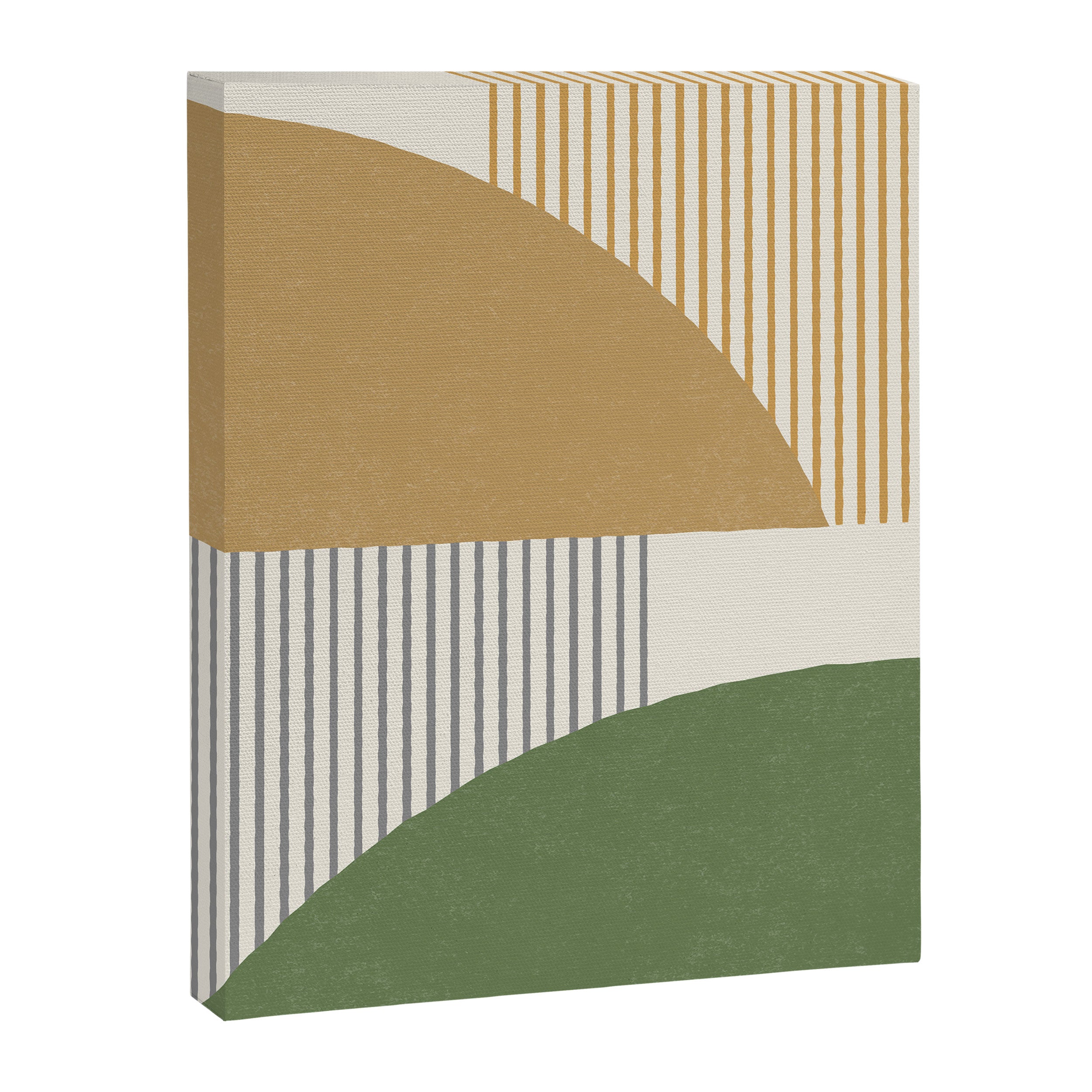 Quarter Circle Lines - Gold Green Canvas Print Gallery Image 6