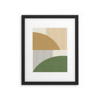 Quarter Circle Lines - Gold Green Framed Art Print Gallery Image 5