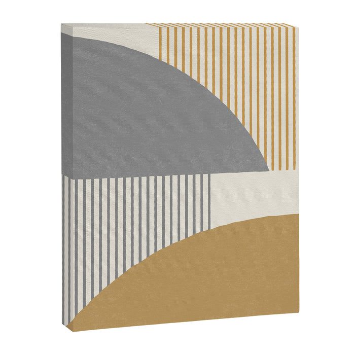 Quarter Circle Lines - Gray Gold  Canvas Print Gallery Image 1