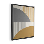Quarter Circle Lines - Gray Gold  Framed Canvas Print Gallery Image 2