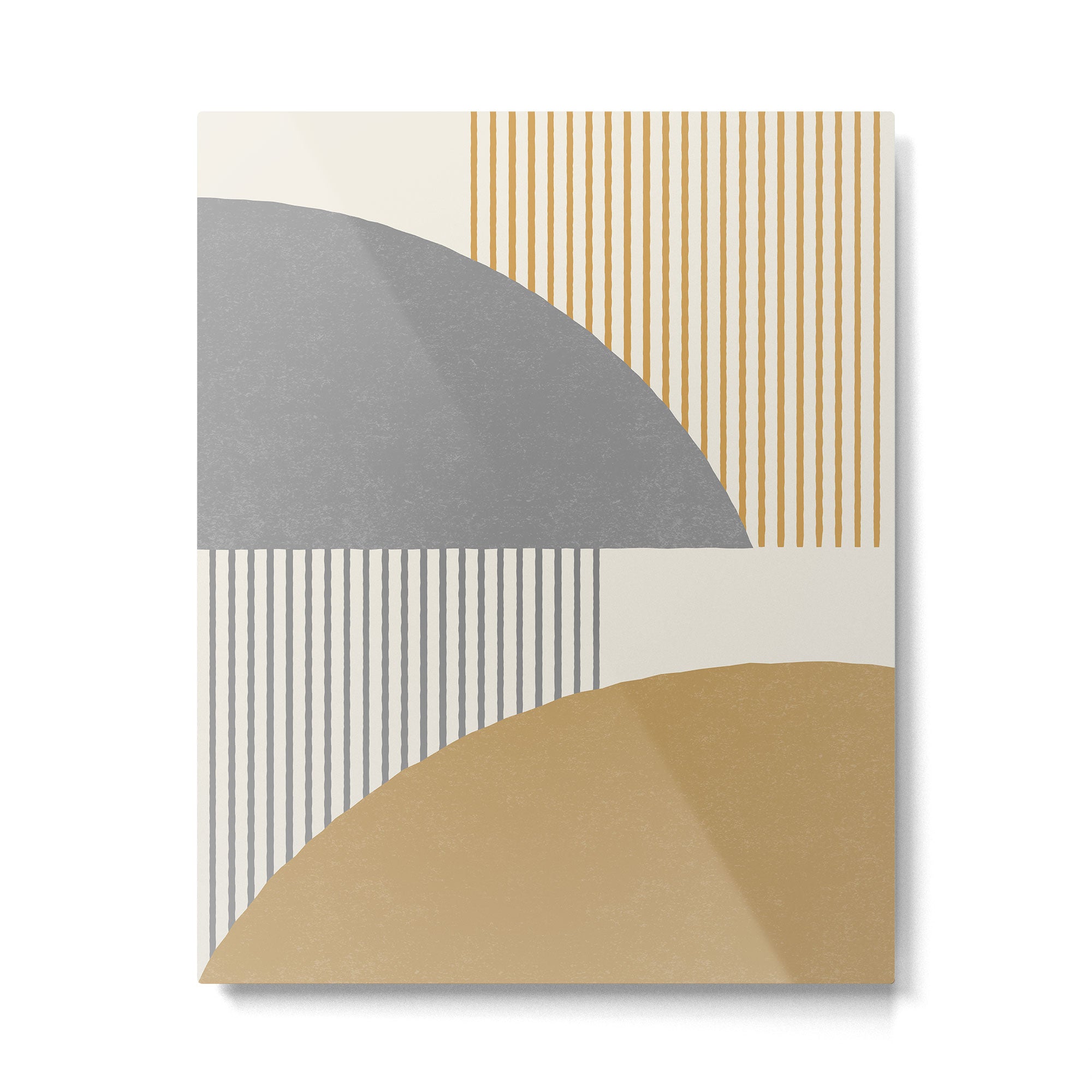 Quarter Circle Lines - Gray Gold  Metal Print Gallery Image 4