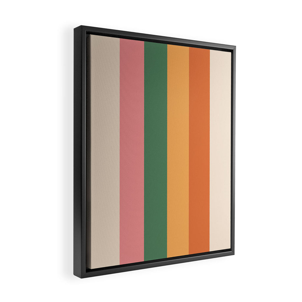 Retro Color Lines - 1-1 Framed Canvas Print Gallery Image 2